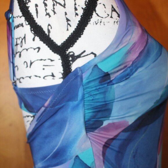 Athleta Square Neck Bra Cup Underwire Malibu Palm Print Tankini TOP 32D/… - Picture 5 of 14